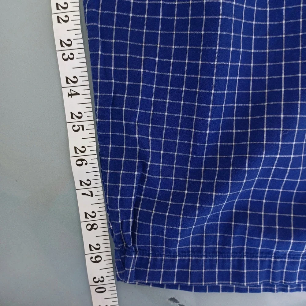 Polo Ralph Lauren Mens XL Blue White Windowpane Check Cotton Pajama Pants Lounge